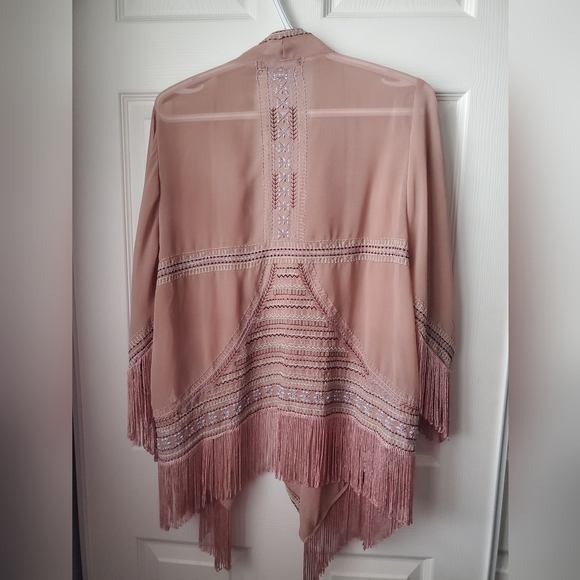 Fringe Trim Kimono - Picture 5 of 7